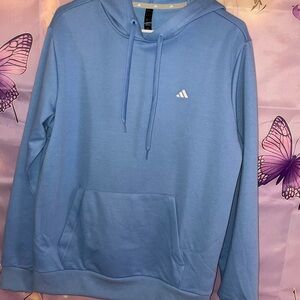 adidas Light Blue Pullover Hoodie Men’s Sweatshirt